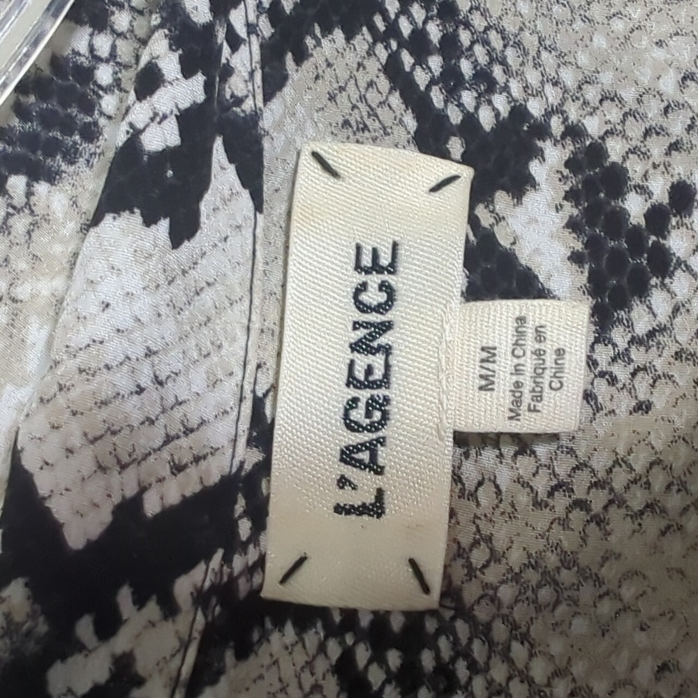 L'Agence Womens Maxi Dress Cameron Shirt 100% Silk Snake Python Print Medium - Picture 6 of 17